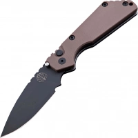 Автоматический складной нож Pro-Tech Pro-Strider SnG Auto, клинок черный, сталь 154CM, рукоять сталь/коричневый G10 купить в Мытищах