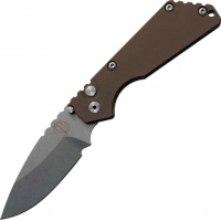 Автоматический складной нож Pro-Tech Pro-Strider SnG Auto, клинок Stonewash, сталь 154CM, рукоять сталь/коричневый G10 купить в Мытищах