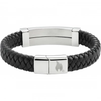 Браслет Zippo Steel Bar Braided Leather Bracelet (22 см) купить в Мытищах