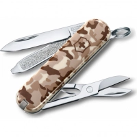 Нож перочинный Victorinox CLASSIC, сталь X55CrMo14, рукоять Cellidor®, песочный камуфляж купить в Мытищах