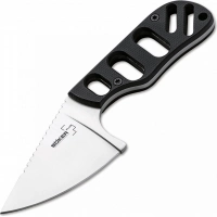 Нож с фиксированным клинком шейный Chad Los Banos Design SFB Neck, Boker Plus 02BO321, сталь 440C Satin, рукоять стеклотекстолит G10 купить в Мытищах