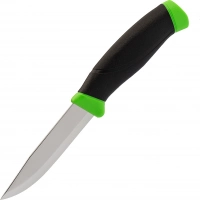 Нож с фиксированным лезвием Morakniv Companion Green, сталь Sandvik 12C27, рукоять пластик/резина, зеленый купить в Мытищах