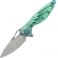 Нож складной Rike Mini Green, сталь Damasteel купить в Мытищах