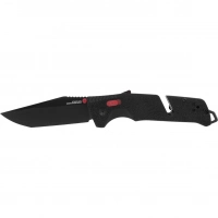 Полуавтоматический складной нож Trident Mk3 Black-Red Tanto, сталь D2, рукоять GRN купить в Мытищах