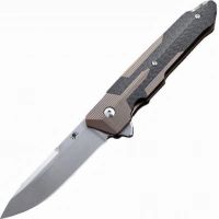 Складной нож Spartan Blades Kranos, сталь CPM-S35VN, рукоять бронзовый титан/черный Carbon fiber купить в Мытищах