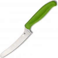 Универсальный кухонный нож Spyderco Z-Cut Offset Kitchen Green, сталь CTS™ — BD1 Alloy, рукоять зеленый полипропилен купить в Мытищах