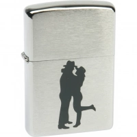 Зажигалка ZIPPO Cowboy Couple Brushed Chrome, латунь, ник.-хром. покр., серебр., матов., 36х56х12 мм купить в Мытищах