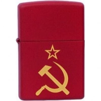 Зажигалка ZIPPO Серп и Молот Red Matte, латунь с порошковым покрытием, красная, матовая, 36х56х12 мм купить в Мытищах