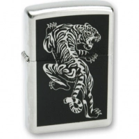 Зажигалка ZIPPO Tigre Satin Chrome, латунь с ник.-хром. покрыт., серебр., матовая, 36х56х12 мм купить в Мытищах